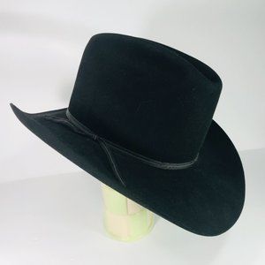 Vintage Resistol 7.5 Black Diamond Horseshoe Union Made Beaver Cowboy Hat